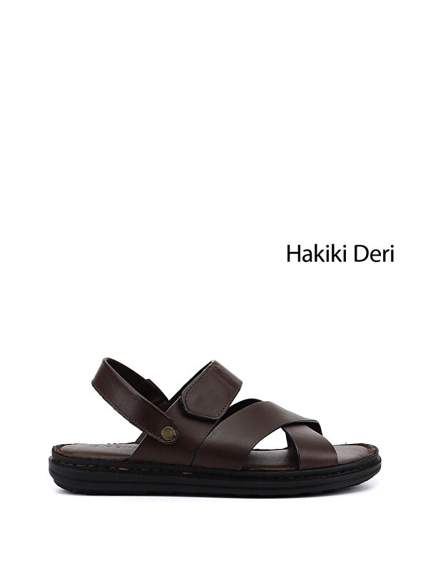 GÖNDERİ(R) Erkek KAHVERENGİ Hakiki Deri Comfort Sandalet