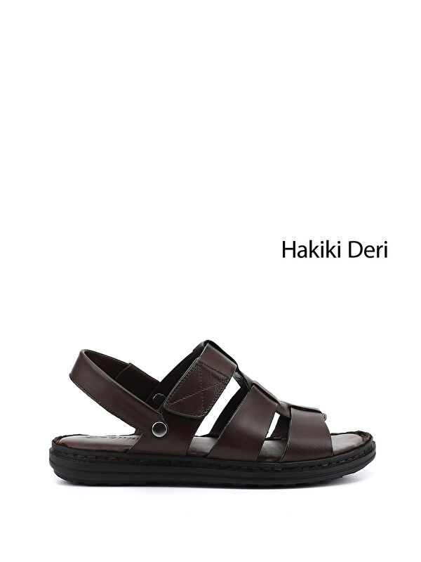 GÖNDERİ(R) Erkek KAHVERENGİ Hakiki Deri Comfort Sandalet
