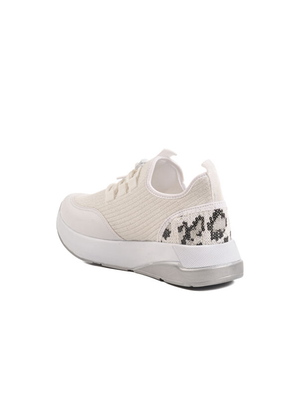 Beyaz Anorak Bağcıklı Kadın Sneaker 702417 Z - Görsel 5