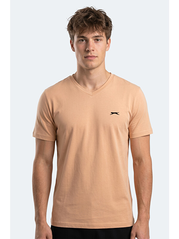 SLAZENGER RIVALDO IN Erkek V Yaka Vizon Tişört