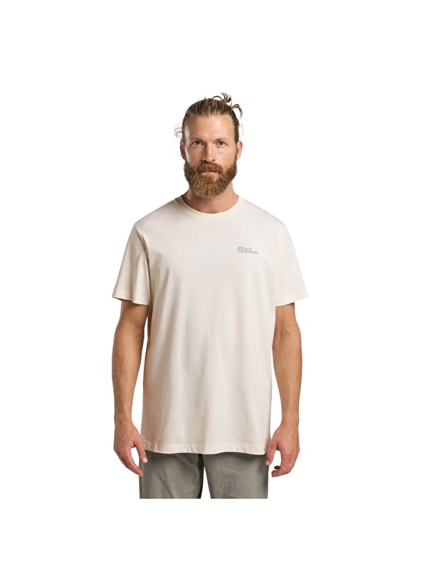 Jack Wolfskin Essential T Erkek Beyaz Tişört