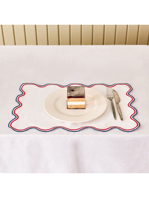 Evidea Soft Nonna Amerikan Servis - Mavi / Kırmızı - 30x50 cm