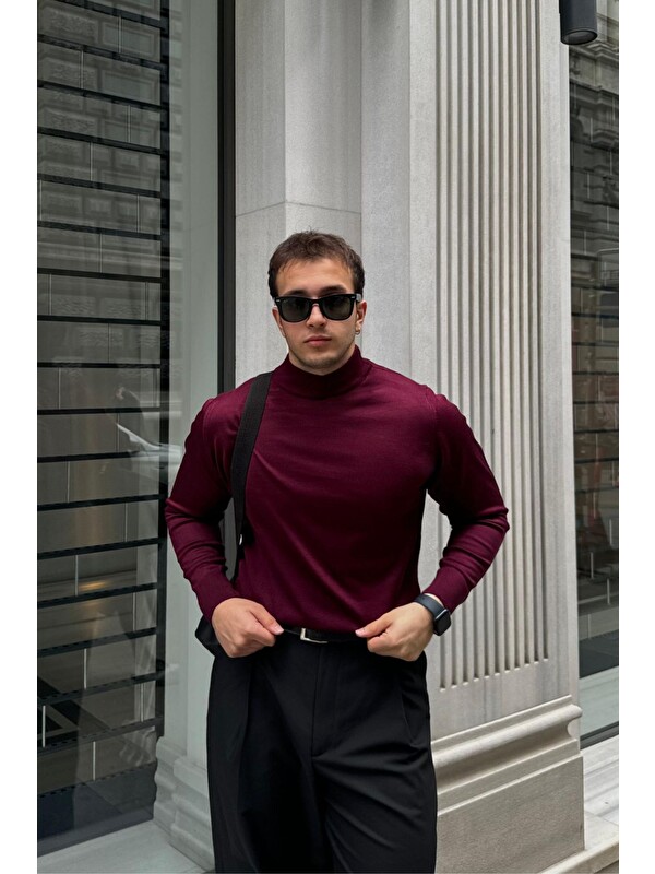 Livio Ferri Erkek Standart Fit Normal Kesim Yarım Balıkçı Yaka Triko Kazak