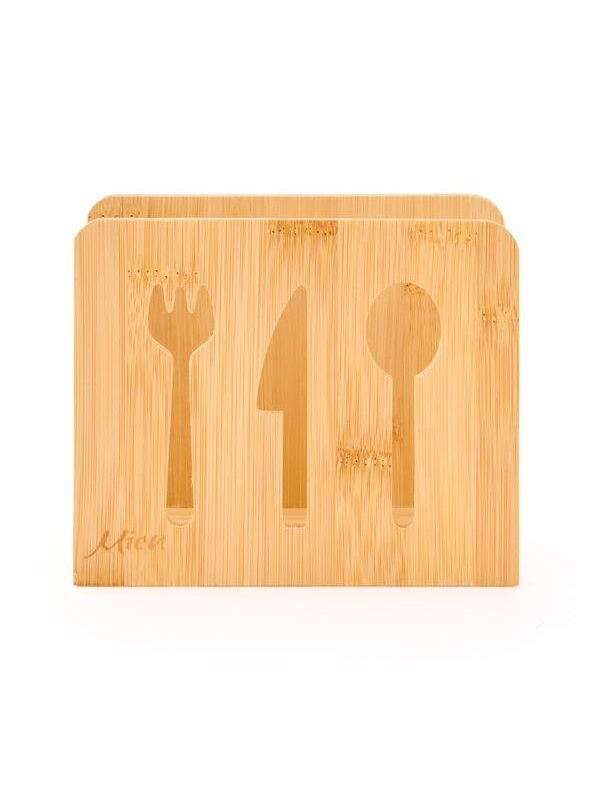Mien Bambu Dik Peçetelik - Kahverengi - 14 cm
