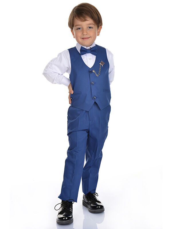 Mnk Baby & Kids Yelekli Smokin Erkek Çocuk Takım MNK0273
