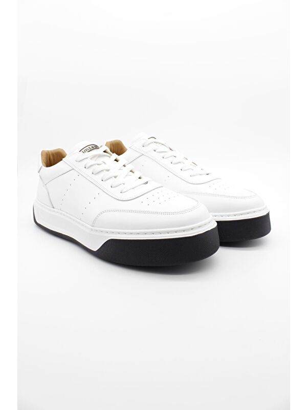 Beyaz Bağcıklı Antik %100 Deri Casual Ayakkabı 1033250164 - Görsel 3