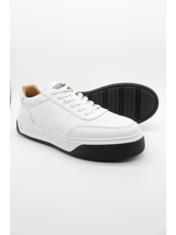 Beyaz Bağcıklı Antik %100 Deri Casual Ayakkabı 1033250164 - Görsel 4