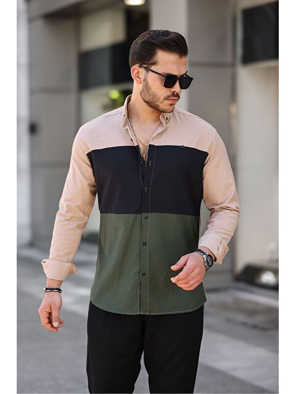 Comstar Üç Renk Slim Fit Elastanlı Jean Gömlek