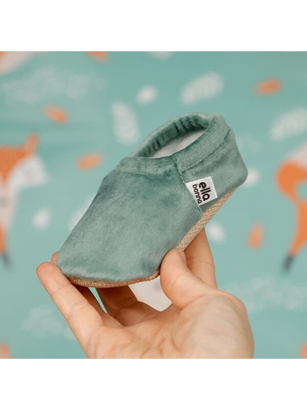 Kadife Bebek Patiği, Kaydırmaz Taban, Kreş Ayakkabısı Patik - Görsel 5