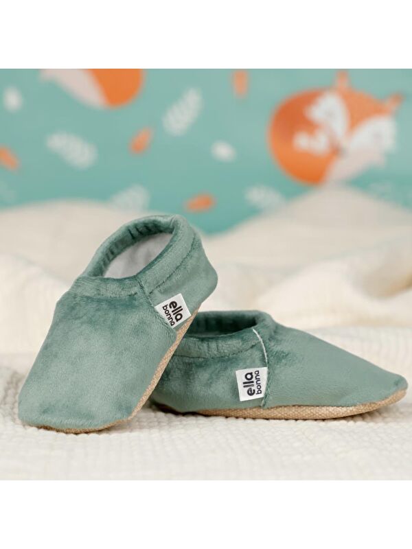 Kadife Bebek Patiği, Kaydırmaz Taban, Kreş Ayakkabısı Patik - Görsel 7