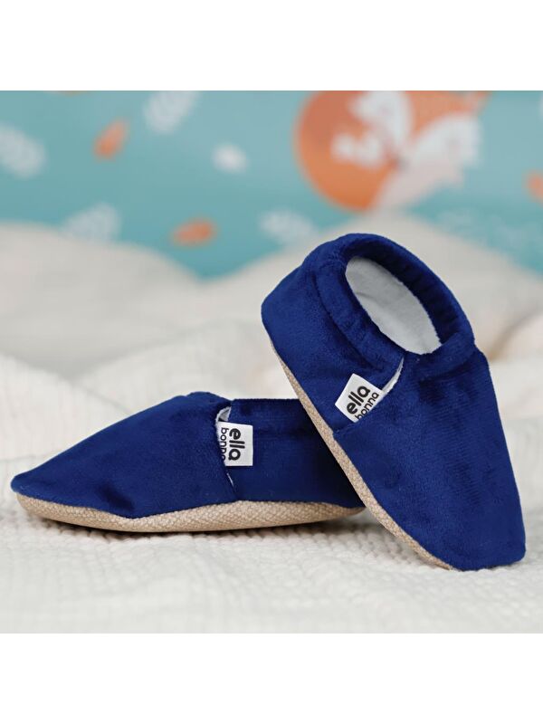 Kadife Bebek Patiği, Kaydırmaz Taban, Kreş Ayakkabısı Patik - Görsel 6