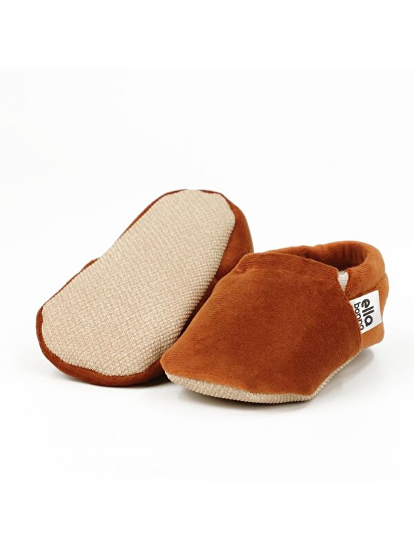 Kadife Bebek Patiği, Kaydırmaz Taban, Kreş Ayakkabısı Patik - Görsel 3