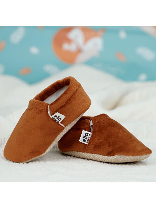 Kadife Bebek Patiği, Kaydırmaz Taban, Kreş Ayakkabısı Patik - Görsel 7