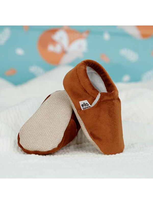 Kadife Bebek Patiği, Kaydırmaz Taban, Kreş Ayakkabısı Patik - Görsel 8