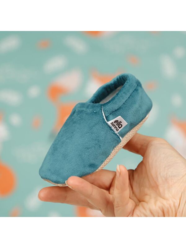 Kadife Bebek Patiği, Kaydırmaz Taban, Kreş Ayakkabısı Patik - Görsel 5