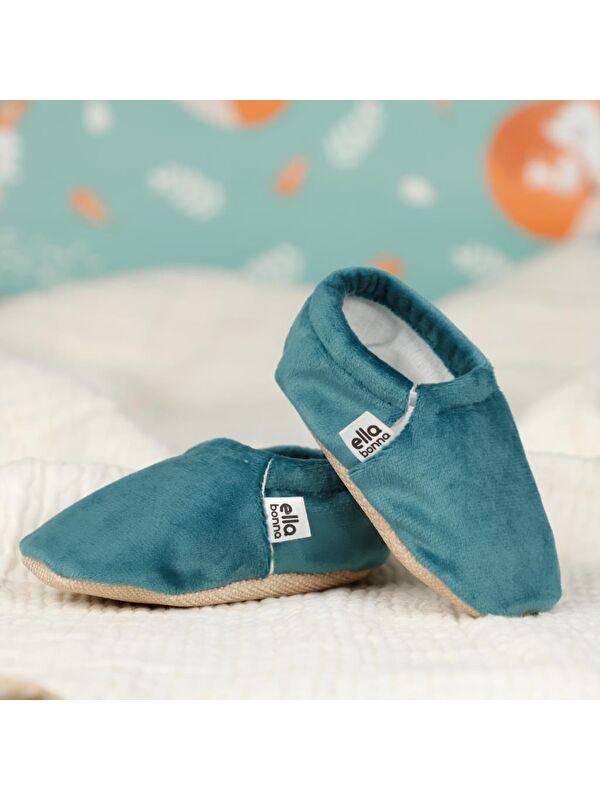 Kadife Bebek Patiği, Kaydırmaz Taban, Kreş Ayakkabısı Patik - Görsel 6