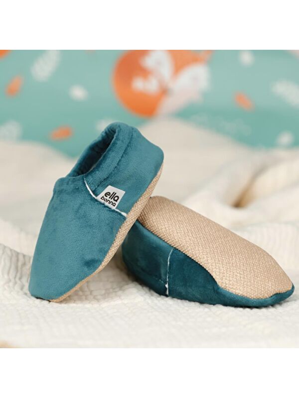 Kadife Bebek Patiği, Kaydırmaz Taban, Kreş Ayakkabısı Patik - Görsel 7