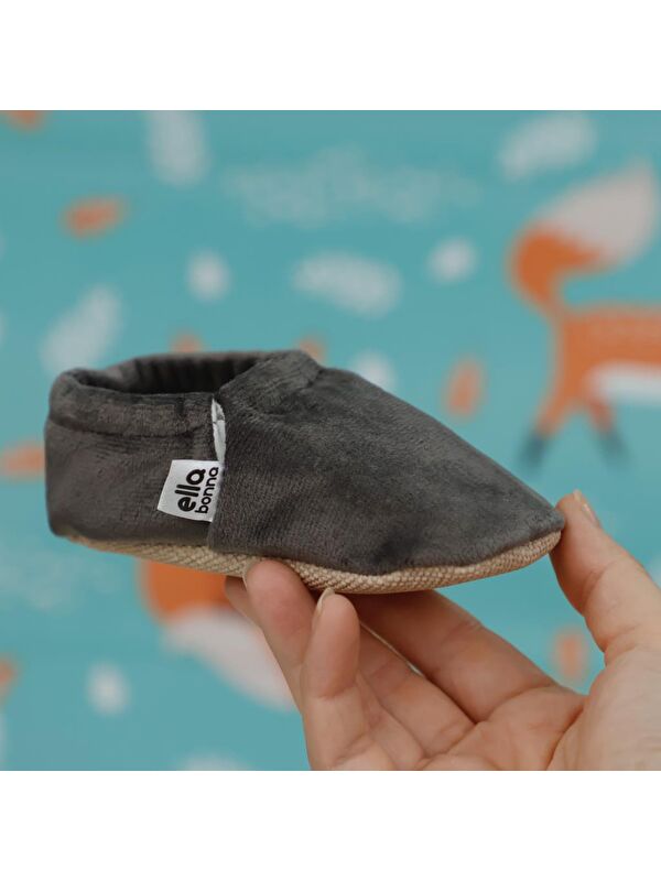 Kadife Bebek Patiği, Kaydırmaz Taban, Kreş Ayakkabısı Patik - Görsel 5