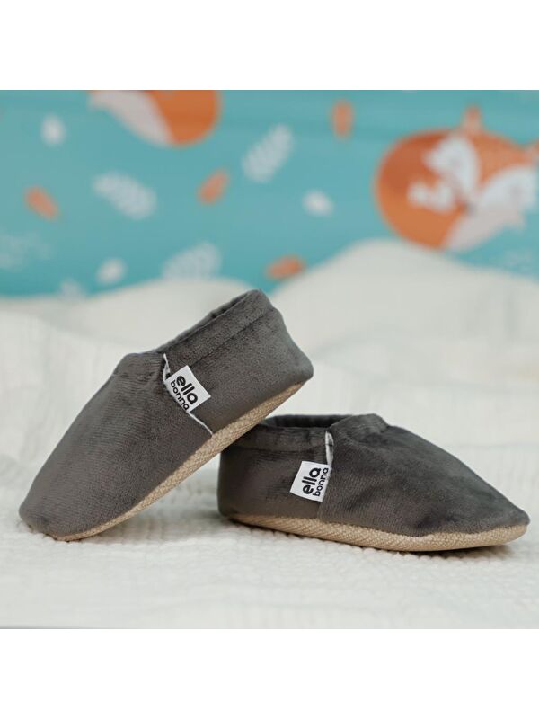 Kadife Bebek Patiği, Kaydırmaz Taban, Kreş Ayakkabısı Patik - Görsel 7