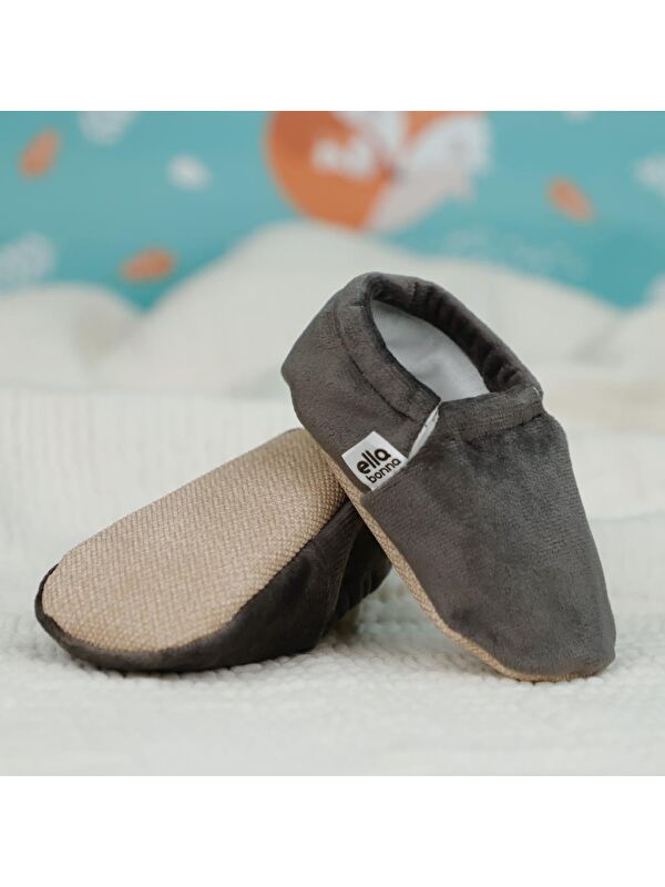 Kadife Bebek Patiği, Kaydırmaz Taban, Kreş Ayakkabısı Patik - Görsel 8