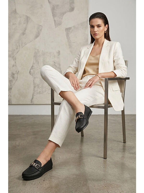 Gonderi(r) Kahverengi Gonderi(r) Taban Kadın Düz Tokalı Babet