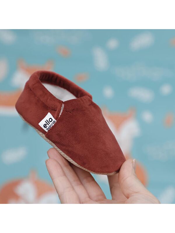 Kadife Bebek Patiği, Kaydırmaz Taban, Kreş Ayakkabısı Patik - Görsel 5