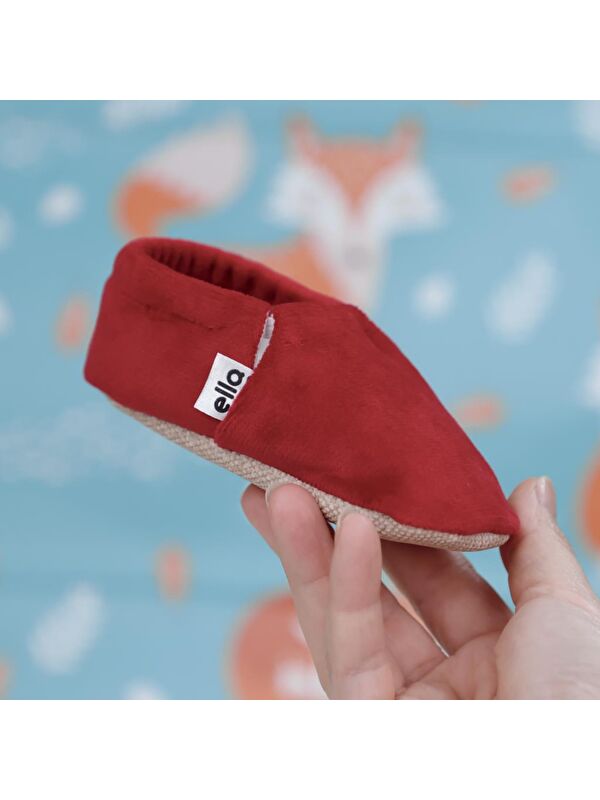 Kadife Bebek Patiği, Kaydırmaz Taban, Kreş Ayakkabısı Patik - Görsel 5