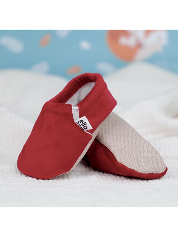 Kadife Bebek Patiği, Kaydırmaz Taban, Kreş Ayakkabısı Patik - Görsel 7