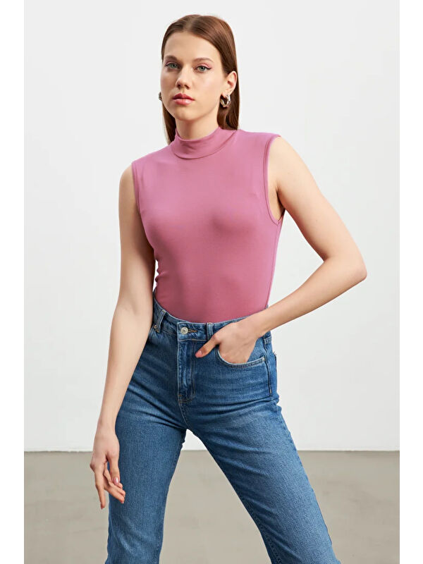 Bipantolon Kadın Pudra Pembe Kolsuz Bluz