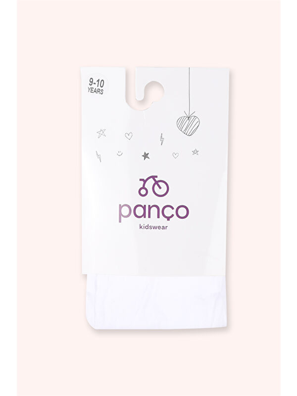Panço Kız Çocuk Mikro Beyaz Külotlu Çorap