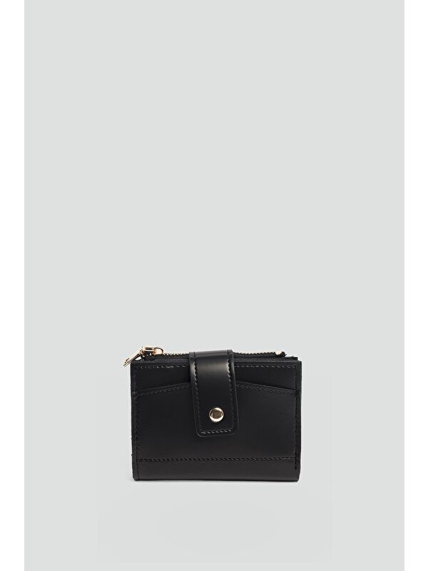 Shulebags Payer Çıtçıtlı Kadın Cüzdan Siyah