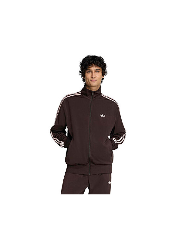 Adidas Firebird Tt Erkek Günlük Fermuarlı Sweatshirt KD8309 Kahverengi