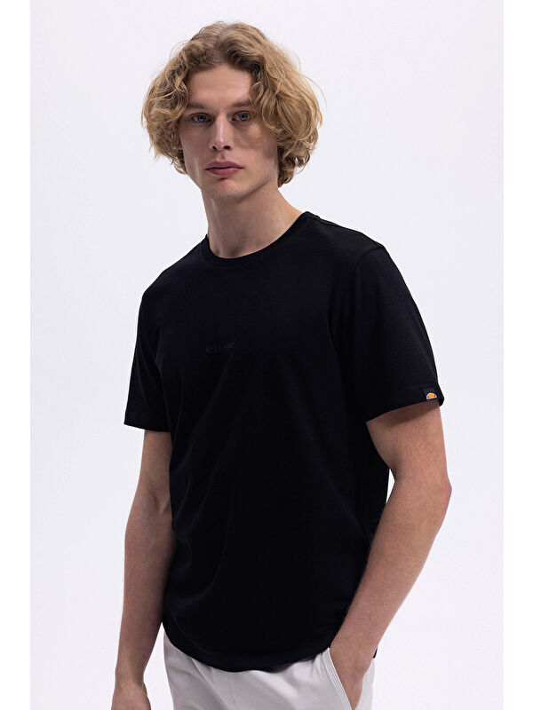 Ellesse % 100 Pamuk Baskılı Regular Fit Bisiklet Yaka T Shirt EM462-BK