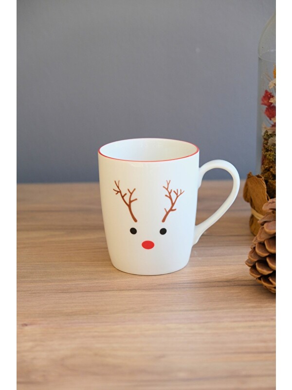 TABAK EVİ Porselen Ren Geyiği Kulplu Mug Kupa 220 ml