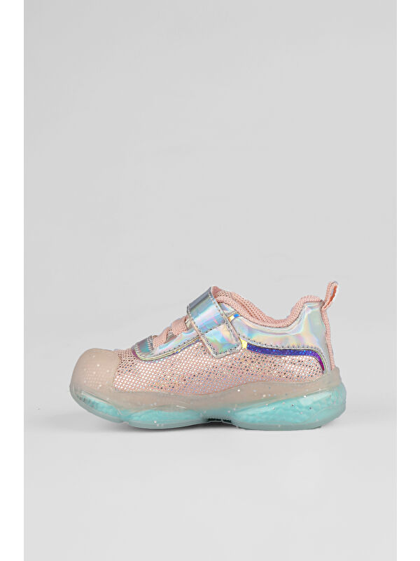 Pety Işıklı Kız İlk Adım Pudra Günlük Ayakkabı - Görsel 3