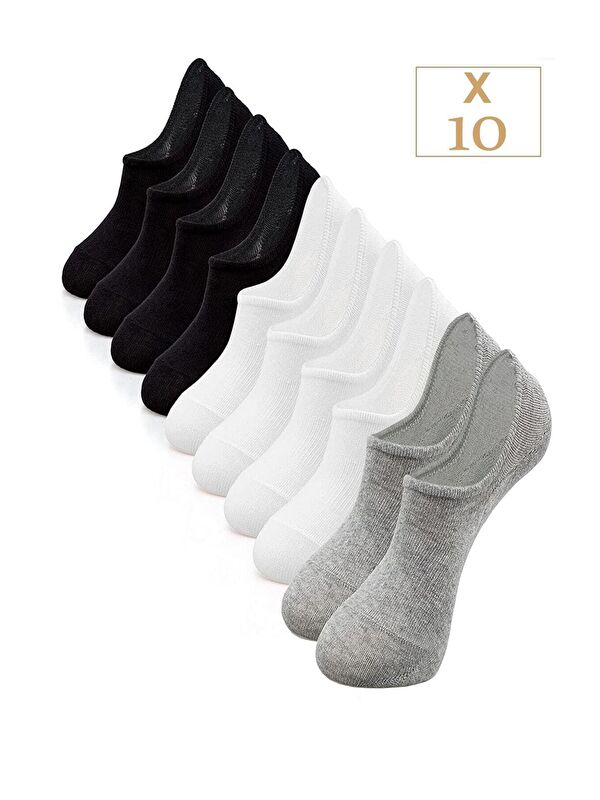 BGK Unisex Renkli Sneaker Patik Çorap 10lu Pamuklu Rahat Günlük Black Arden Socks