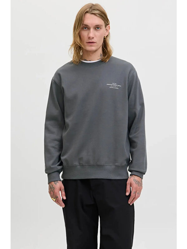 Jack & Jones Premium Jprblachad Pamuklu Relaxed Fit Bisiklet Yaka Sweat 12261386