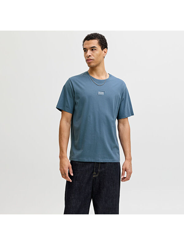 Jack & Jones Corp Graphic Erkek Mavi Tişört