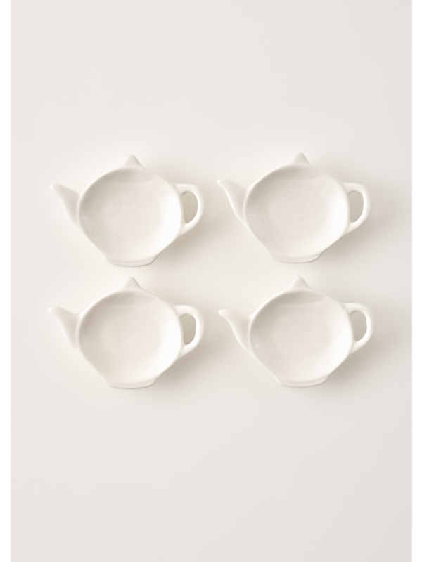 Bella Maison Tea Sun Mini Sunum Tabağı 4'lü Beyaz (12x9 cm)