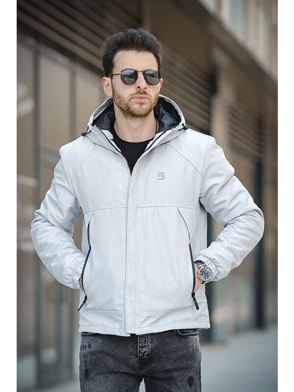 Oksit Jestad Su İtici Kapüşonlu Slim Fit Erkek Mont