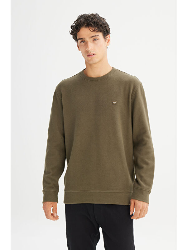 Wrangler Pamuklu Regular Fit Bisiklet Yaka Selanik Örgü Sweatshirt