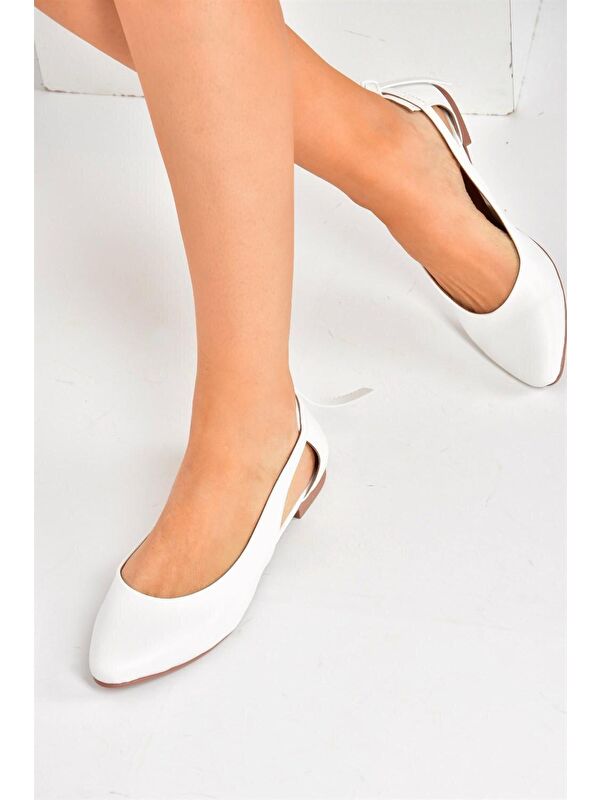 Fox Shoes Beyaz Fox Shoes Babet Kadın H726324009