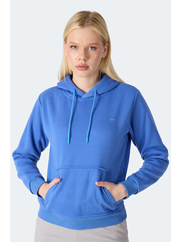 SLAZENGER MISTY I Kadın Kapüşonlu Indigo Sweatshırt