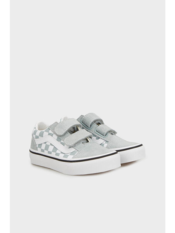 Old Skool V Kareli Süet Sneaker Ayakkabı VN000CYAEPO1 - Görsel 3