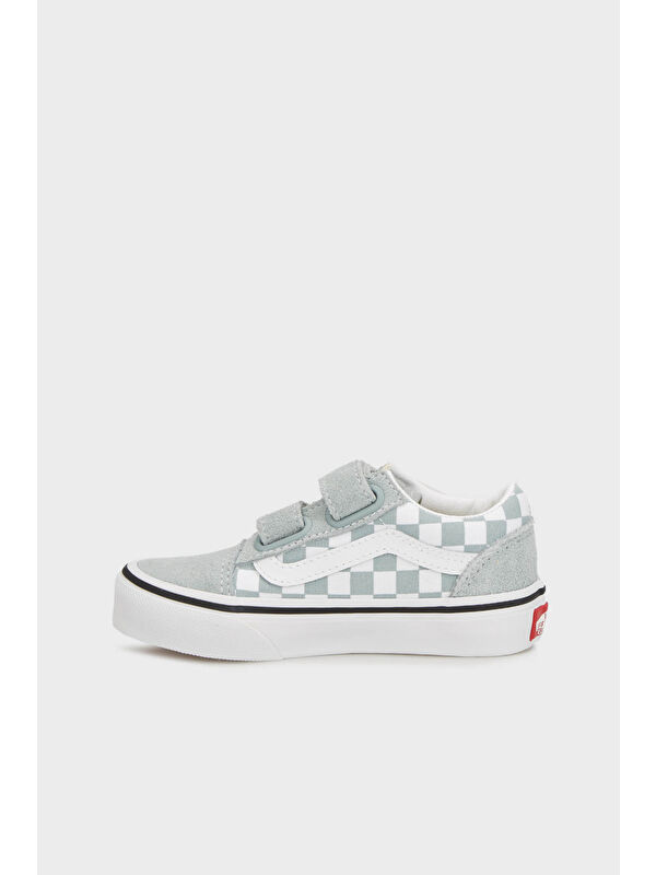 Old Skool V Kareli Süet Sneaker Ayakkabı VN000CYAEPO1 - Görsel 4