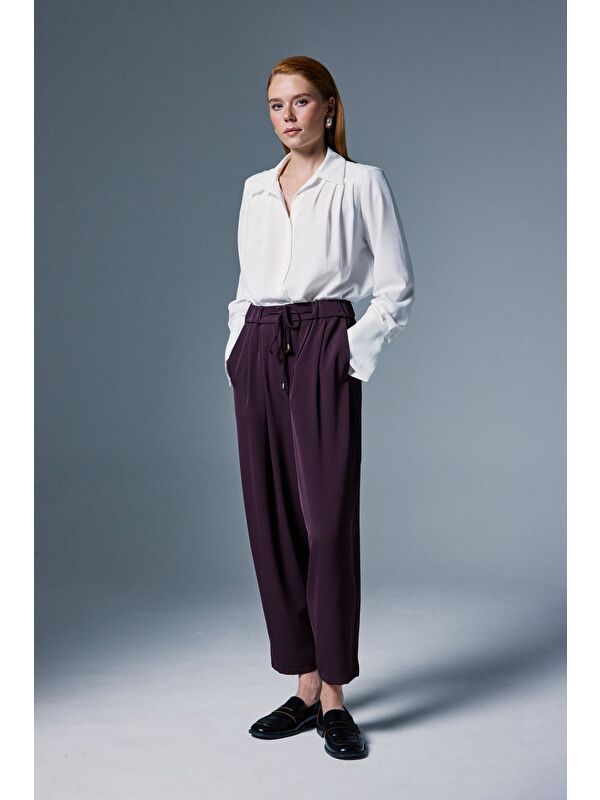 SATEEN Talia Pantolon - Mürdüm