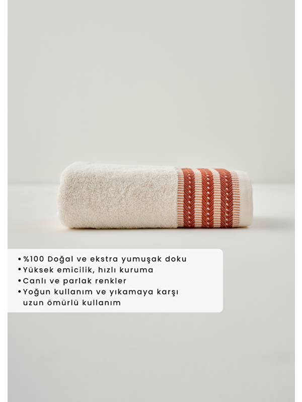 Bella Maison Premium Ege Pamuğu Yüz Havlusu Ekru (50x90 cm