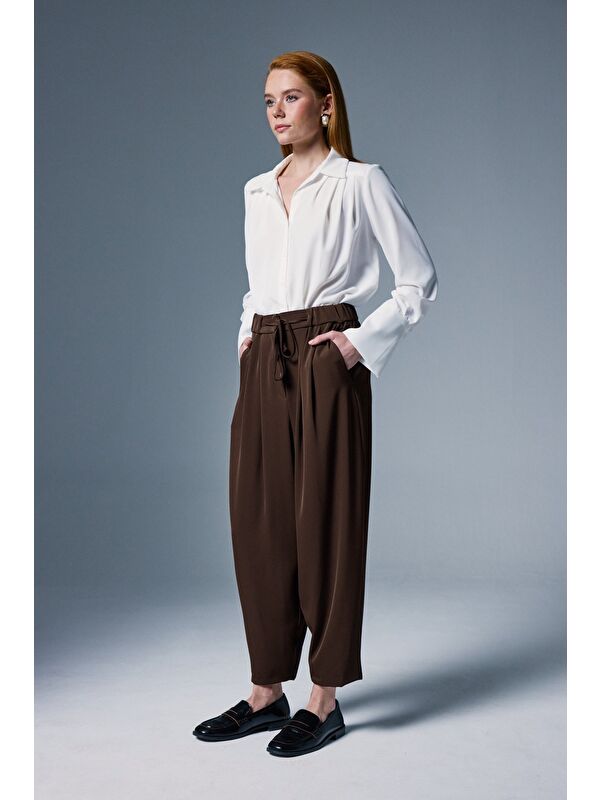 SATEEN Talia Pantolon - Kahve
