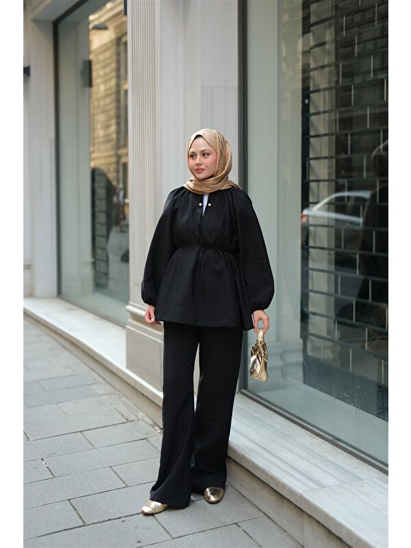 Locco Moda Kadın Olivia İncili Takım Siyah