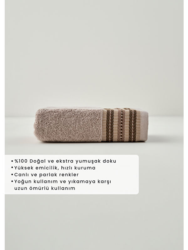 Bella Maison Premium Ege Pamuğu Yüz Havlusu Vizon (50x90 cm)